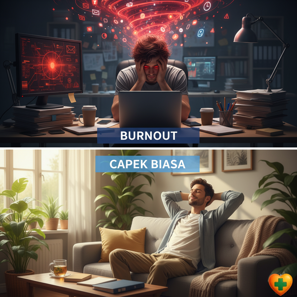perbedaan burnout dan capek biasa